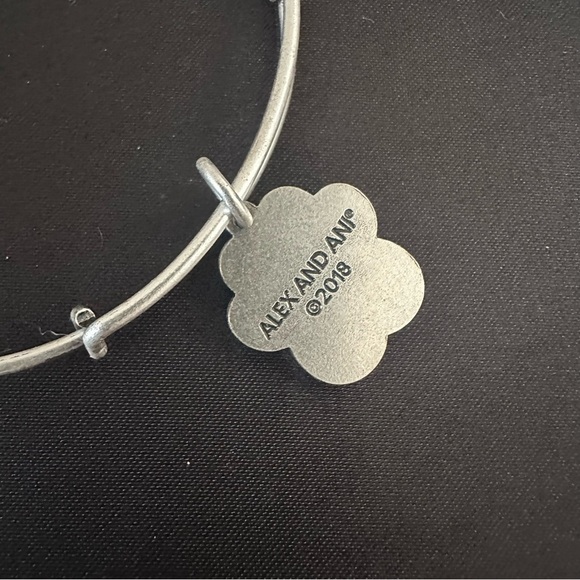 Alex and Ani Paw Print Crystal Charm Expandable Bangle Bracelet Silver Tone, NWT - Picture 4 of 10